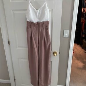 Light Pink and white Jumpsuit